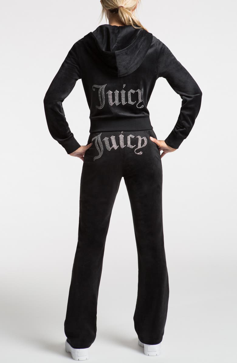 Juicy Couture Juicy Coutour Embellished Velour Pants, Alternate, color, 