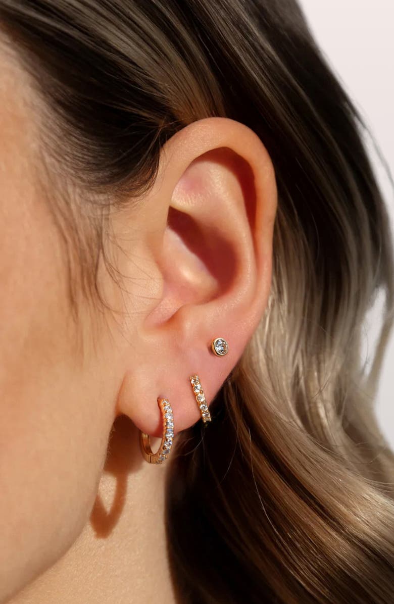 Seed2Stone Pavé-All-Day Hoops, Alternate, color, White Gold