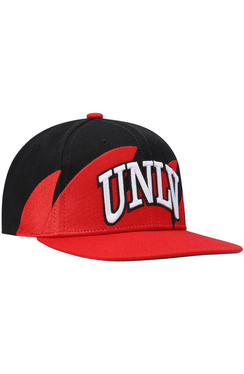 Mitchell & Ness Men's Mitchell & Ness Red/Black UNLV Rebels Sharktooth Snapback Hat, Alternate, color, Red