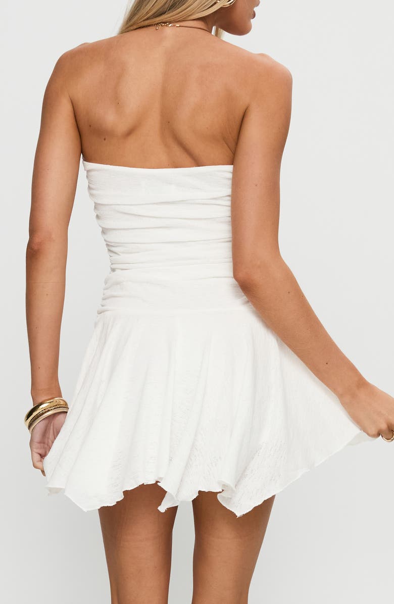 Princess Polly Minxie Strapless Handkerchief Hem Minidress, Alternate, color, White