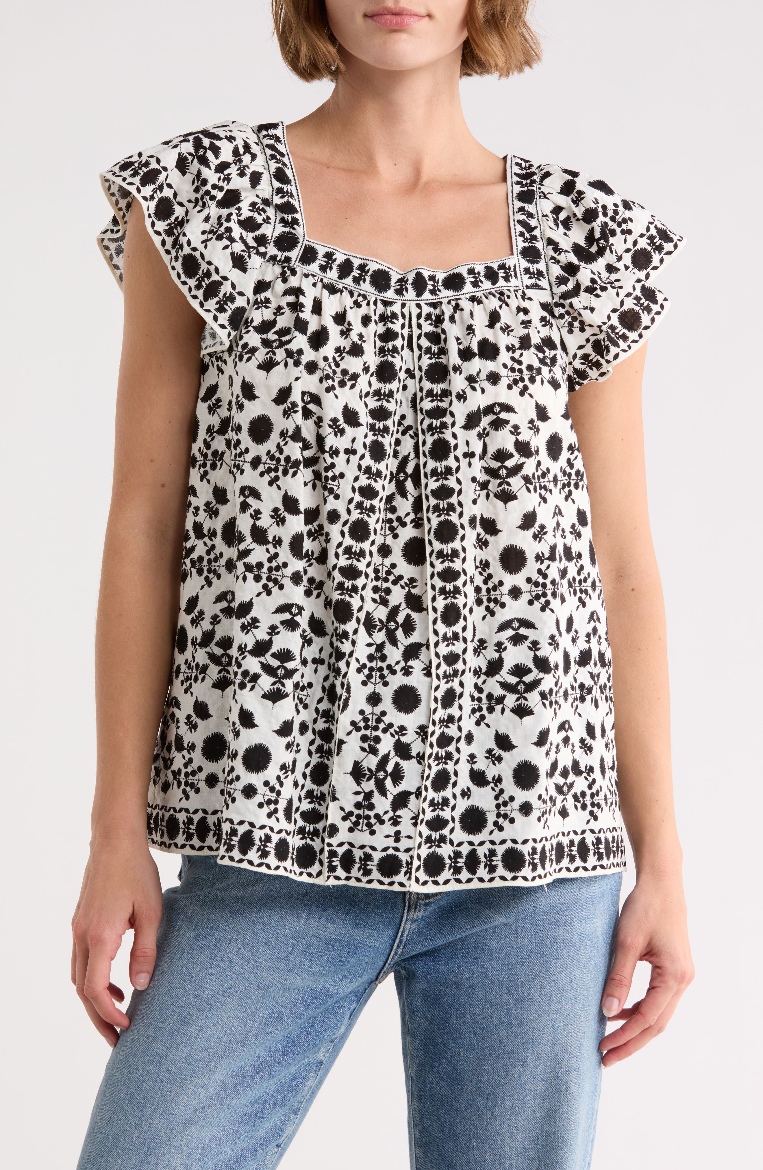 MAX STUDIO Flutter Sleeve Top