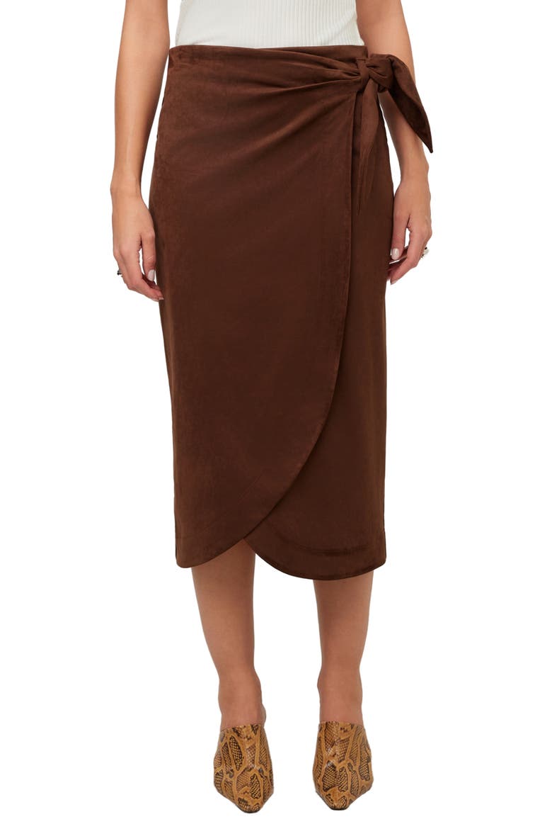 Penelope Wrap Midi Skirt, Main, color, WOOD
