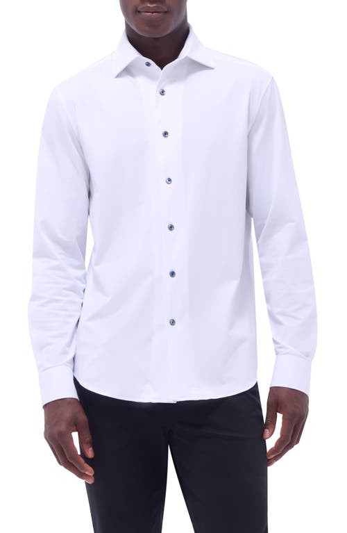 Bugatchi Devon Ooohcotton® Solid Button-up Shirt In White
