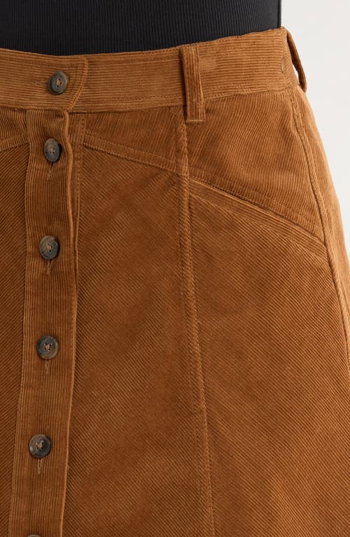 Paige Jahn Corduroy Midi Skirt In Brown