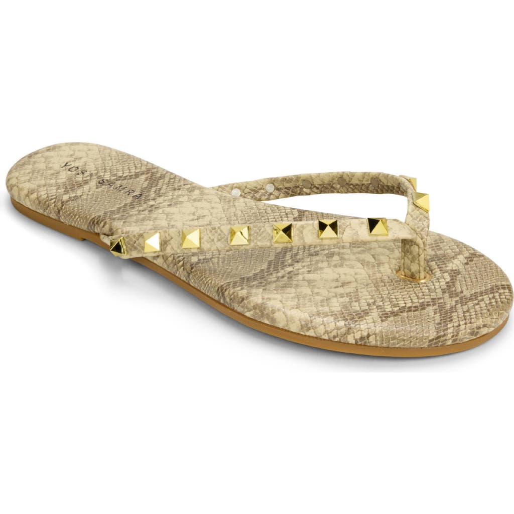 Yosi Samra Rivington Stud Flip Flop In Snake