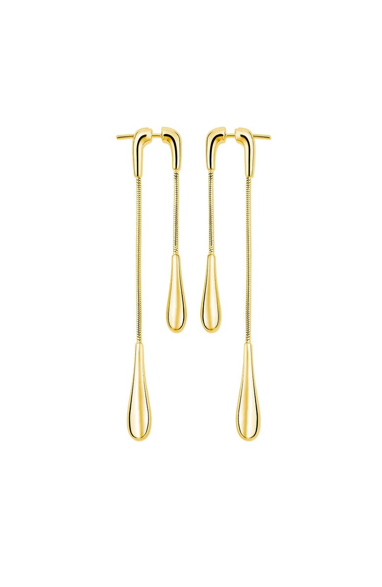 Lucy Quartermaine Double Drop Earrings front and back, Main, color, Gold