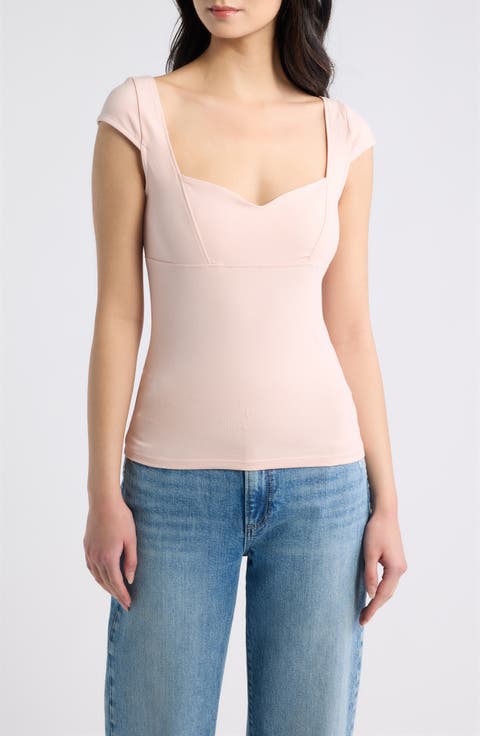 Margot V Neck Cap Sleeve Top