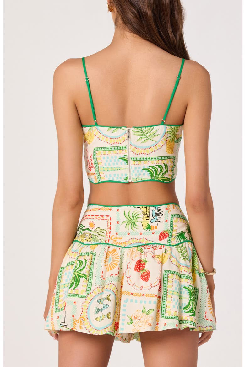 Heidi Mixed Print Crop Top, Alternate, color, GREEN YELLOW FARM