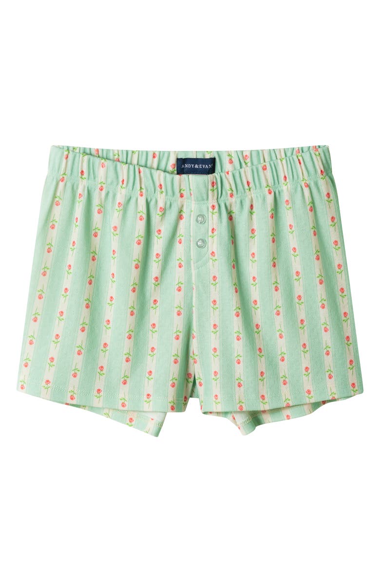 Andy & Evan Kids' Short Pajamas, Alternate, color, Light Green Floral