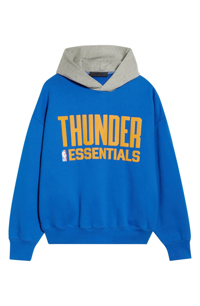Fear of God Essentials x NBA Thunder Sports Fit Hoodie, Alternate, color, Blue/ Concrete Heather