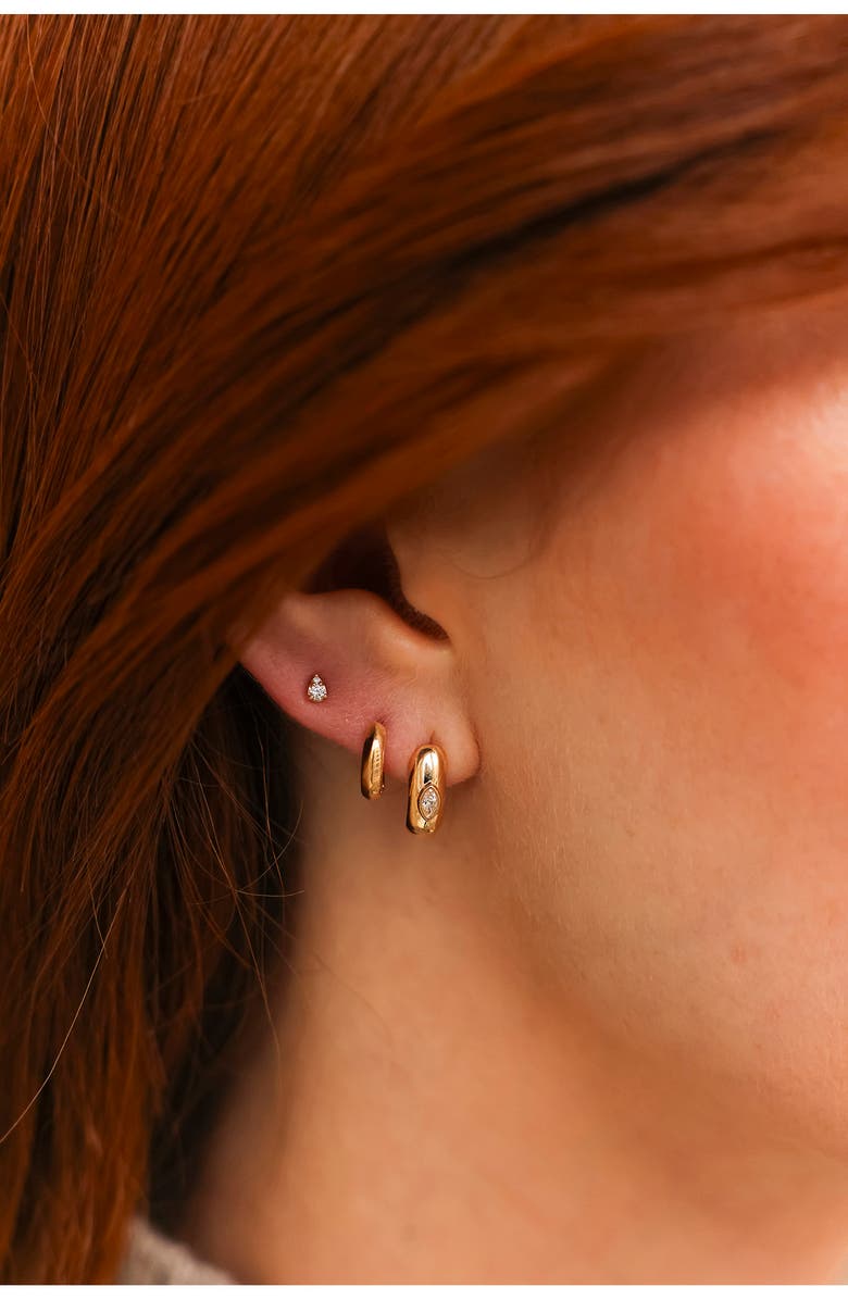 Dana Rebecca Designs Alexa Jordyn Marquise Diamond Hoop Earrings, Alternate, color, Yellow Gold/ Diamond