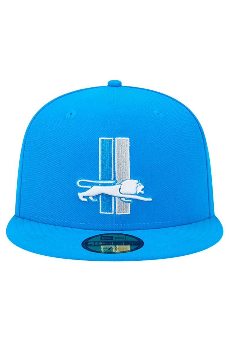 Men's New Era Blue Detroit Lions Omaha Throwback 59FIFTY Fitted Hat, Alternate, color, Blue
