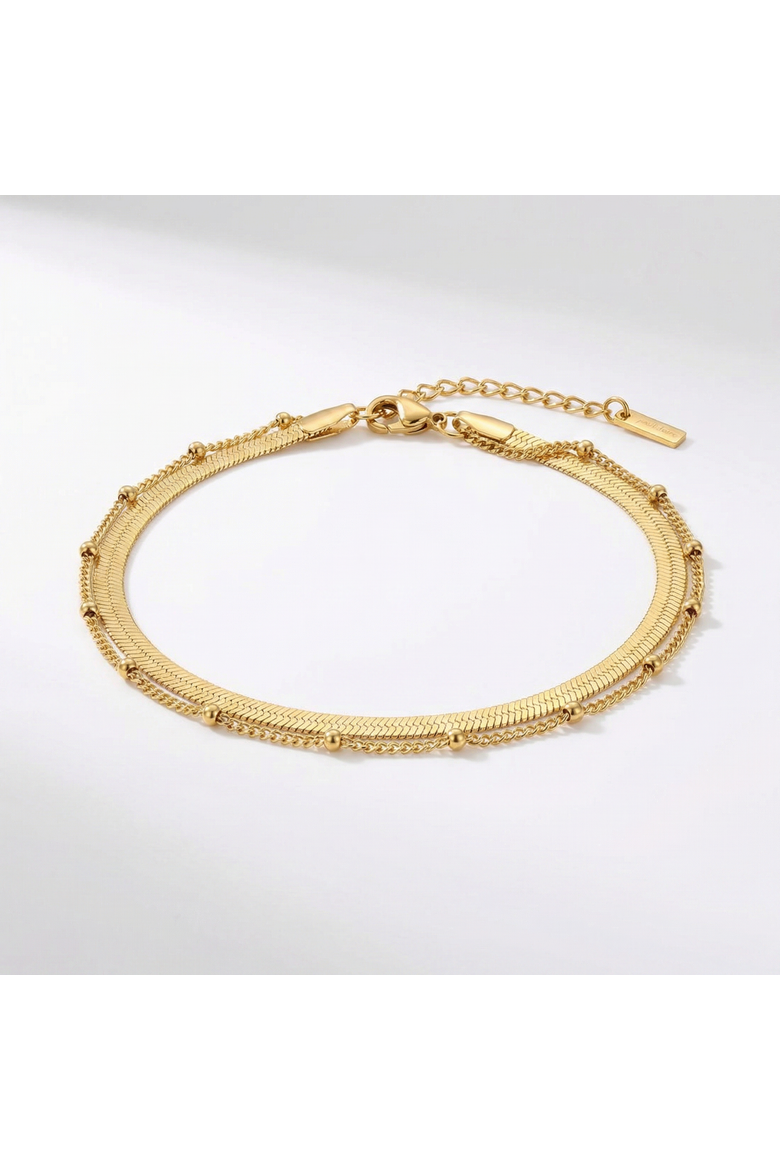 Stefanie Anklet 18k Gold Plated 9.25" with 1.5" Extender, Main, color, 18k Yellow Gold