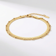 Bliss Diamond Stefanie Anklet 18k Gold Plated 9.25" with 1.5" Extender