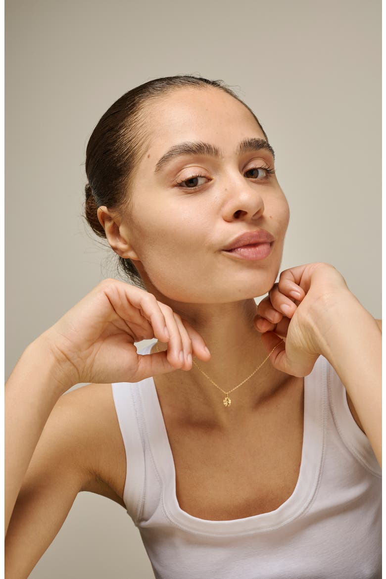 Four-Leaf Clover Necklace, Alternate, color, Gold