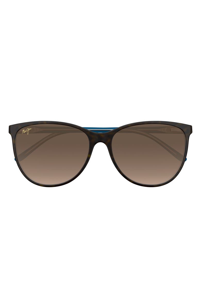 Maui Jim Ocean 57mm PolarizedPlus2<sup>®</sup> Cat Eye Sunglasses, Main, color, Brown