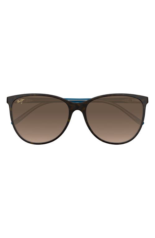 Maui Jim Rose Ocean 57mm Gradient Polarized Cat Eye Sunglasses In Brown