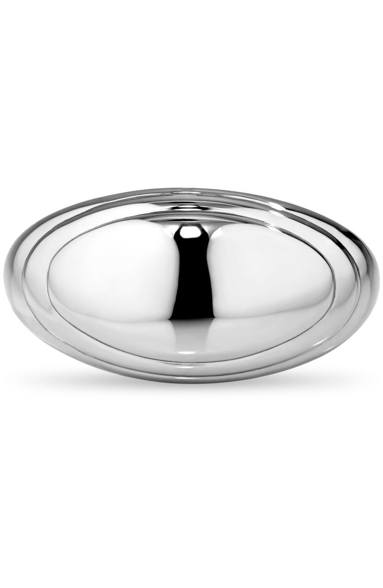 DEVATA Contour-lined Dome Ring in Rhodium Plated Sterling Silver, Alternate, color, Silver