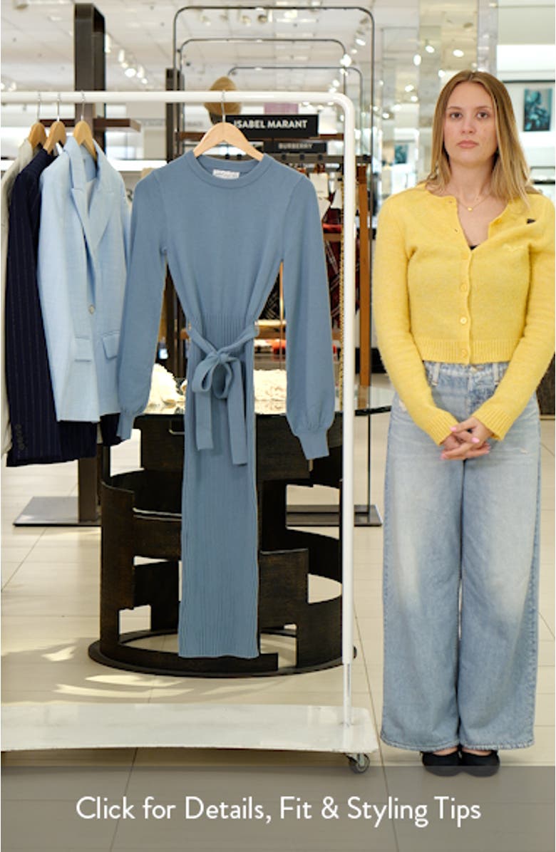 Helena Long Sleeve Midi Sweater Dress, sales video thumbnail