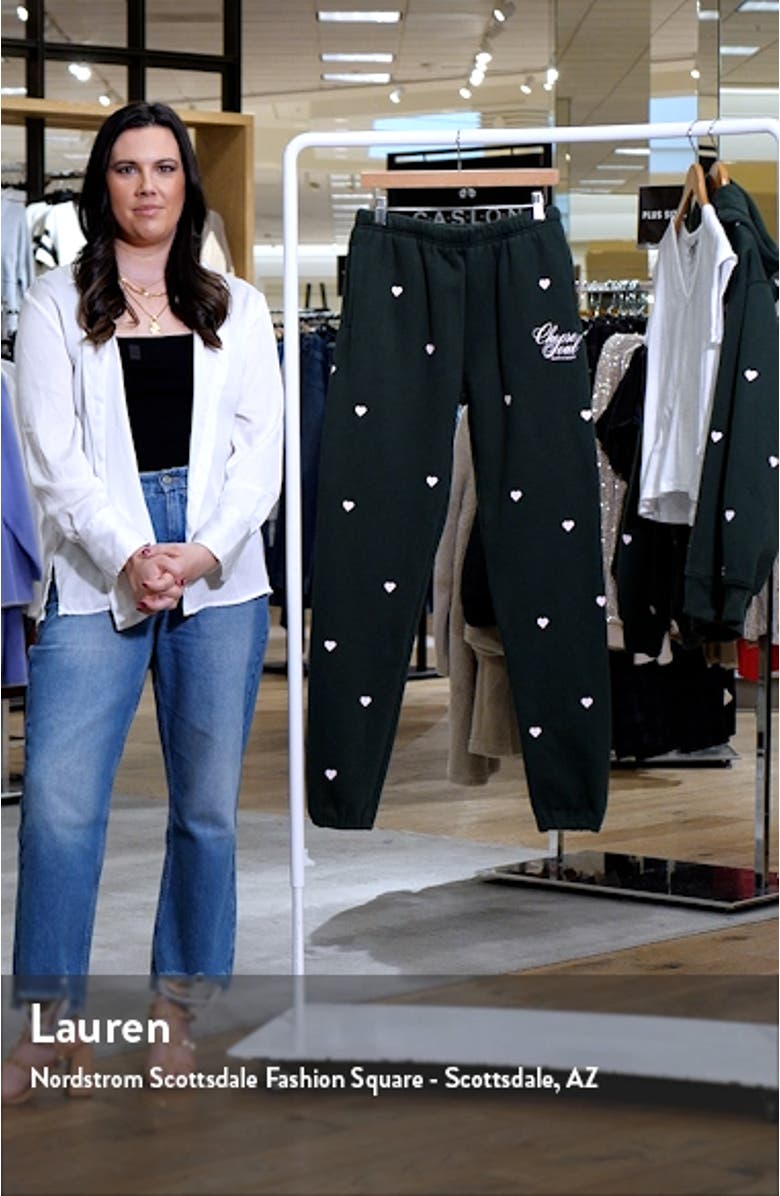 Choose Love Heart Print Graphic Sweatpants, sales video thumbnail