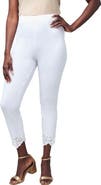 Jessica London Stretch Cotton Eyelet Capri Legging