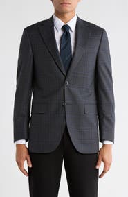 Peter Millar Charcoal Plaid Notch Lapel Sport Coat