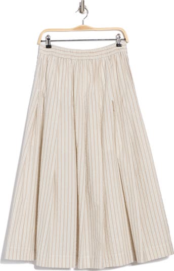 MAX STUDIO Stripe Pleated A-Line Skirt Nordstromrack
