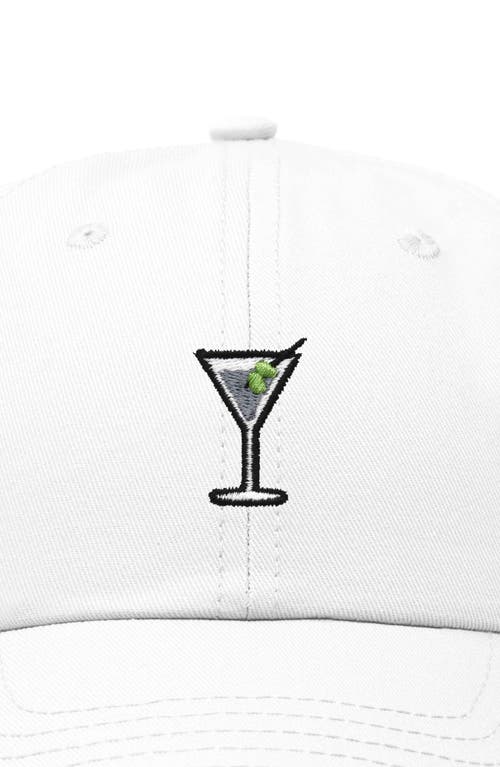 Dalix Martini Embroidered Casual Cap In White