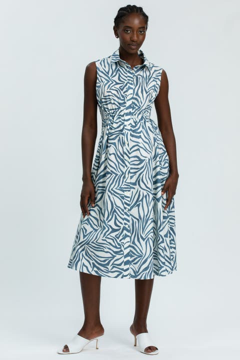 Cannes Printed Maternity and Nursing Shirt Dress