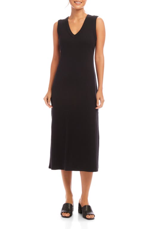 Karen Kane Sleeveless Rib Midi Dress In Black