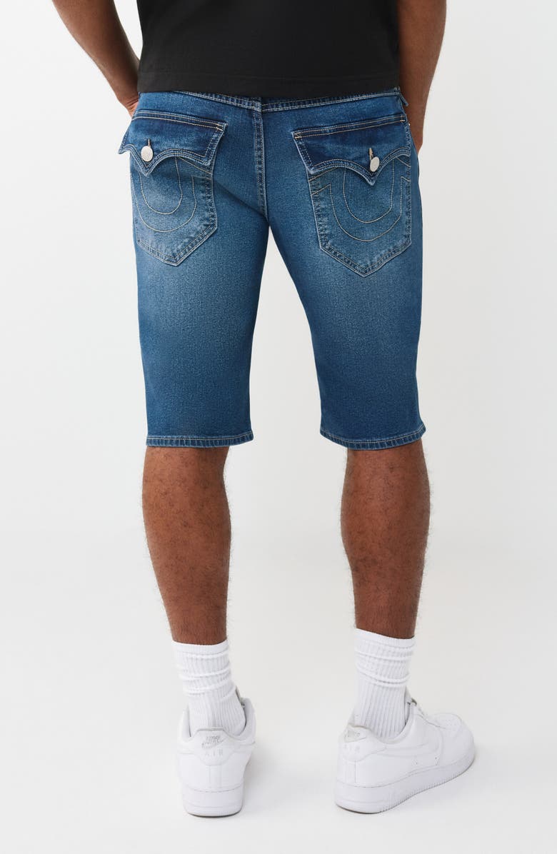 True Religion Ricky Straight Leg Denim Shorts, Alternate, color, Medium Blaze