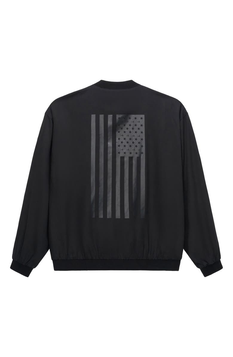 RtA Leonard Flag Graphic Bomber Jacket, Alternate, color, Black American Flag