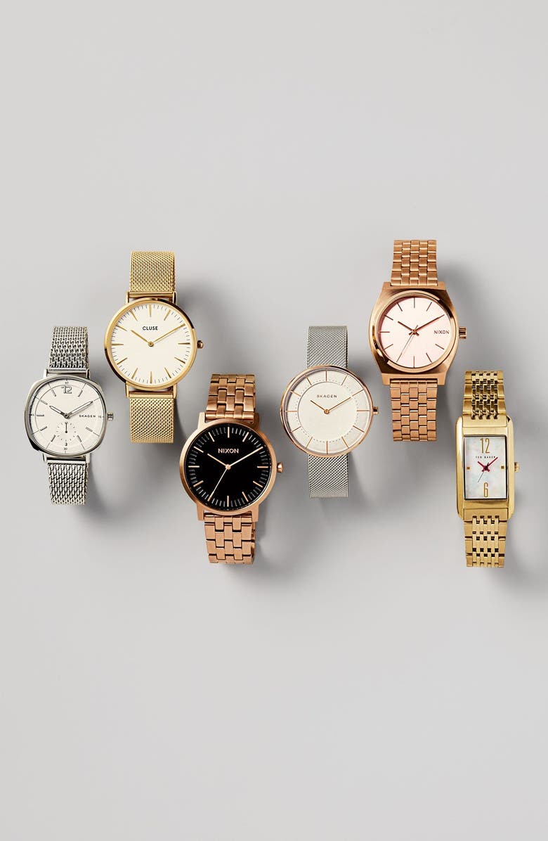 Skagen 'Rungsted' Mesh Strap Watch, 34mm, Alternate, color, 