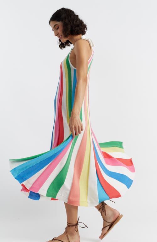 Chinti & Parker Rainbow Cotton Swing Dress In Rainbow