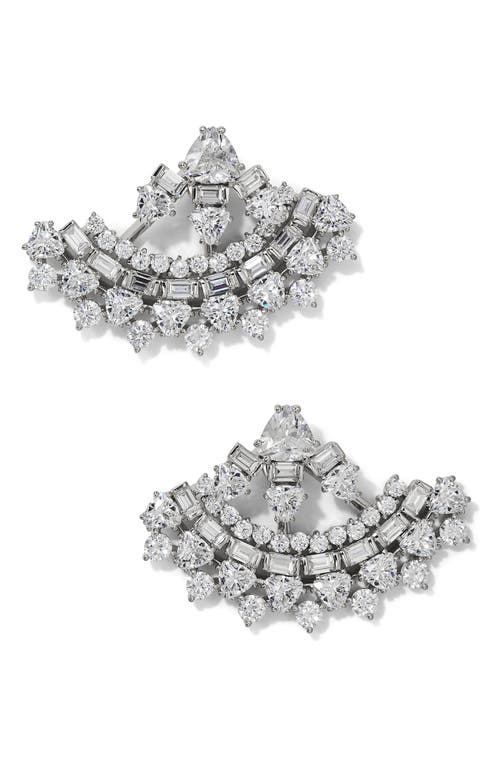 NADRI NADRI LUXUR FAN CRYSTAL JACKET EARRINGS 