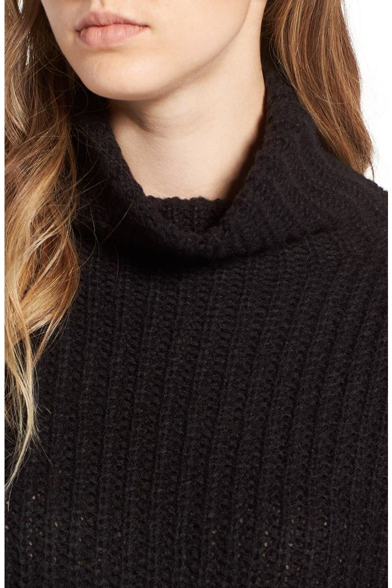 Chunky Turtleneck Sweater, Alternate, color, BLACK