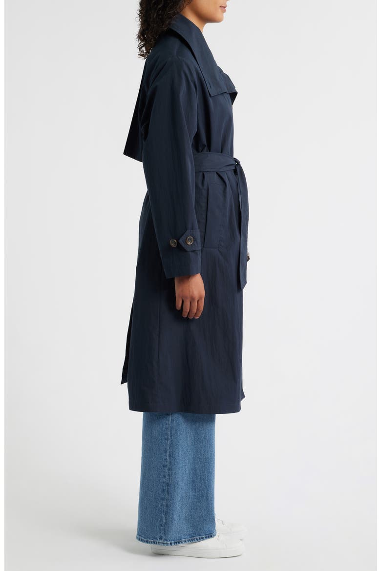 Cotton Blend Trench Coat, Alternate, color, NAVY