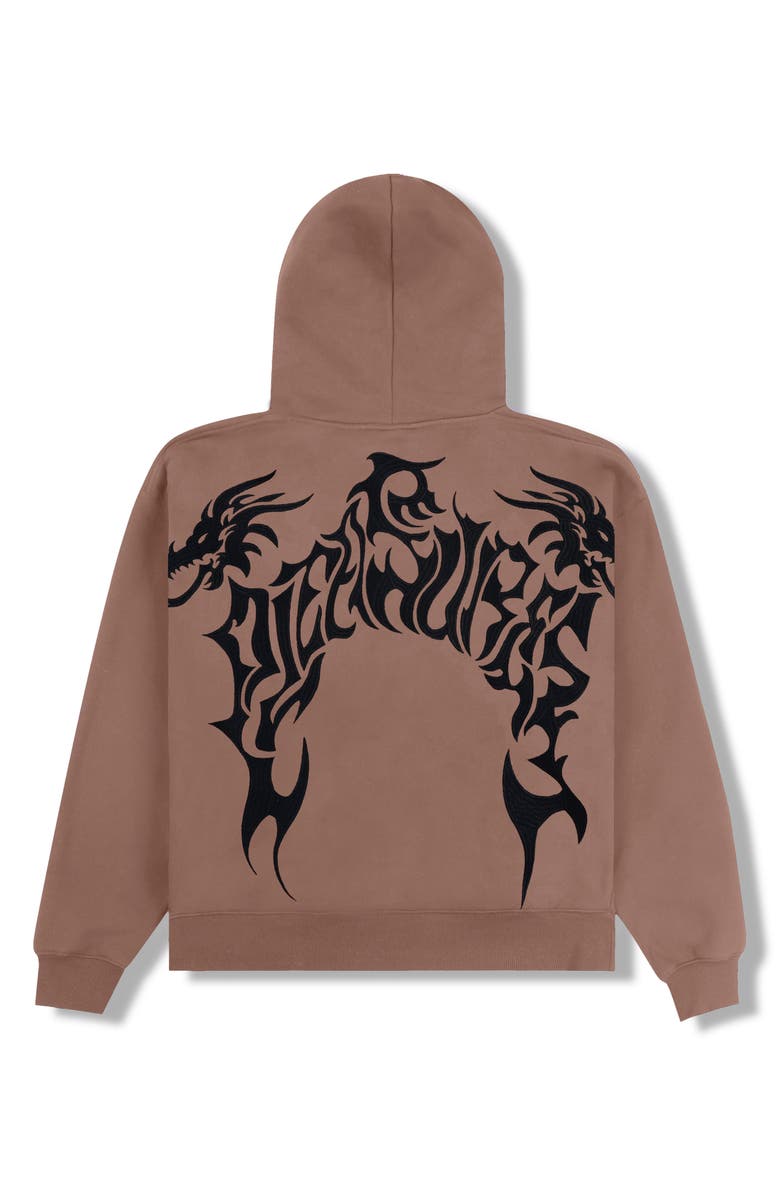 PLEASURES Dragon Fleece Graphic Hoodie, Alternate, color, Brown