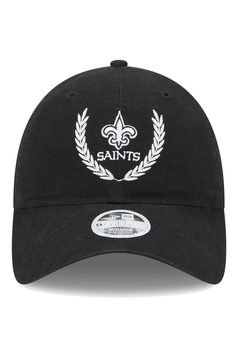 Women's New Era Black New Orleans Saints Leaves 9TWENTY Adjustable Hat, Alternate, color, Black