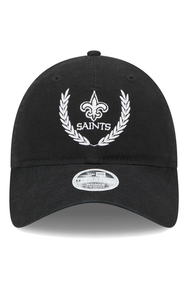 New Era Women's New Era Black New Orleans Saints Leaves 9TWENTY Adjustable Hat, Alternate, color, Black
