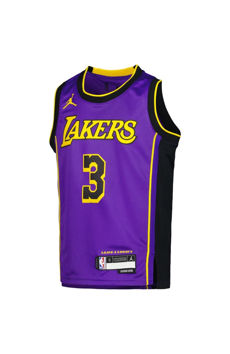 Jordan Brand Youth Jordan Brand Anthony Davis Purple Los Angeles Lakers 2022/23 Swingman Jersey - Statement Edition, Alternate, color, Purple