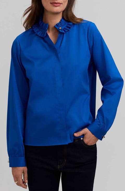 Colette Ruffle Collar Long Sleeve Shirt