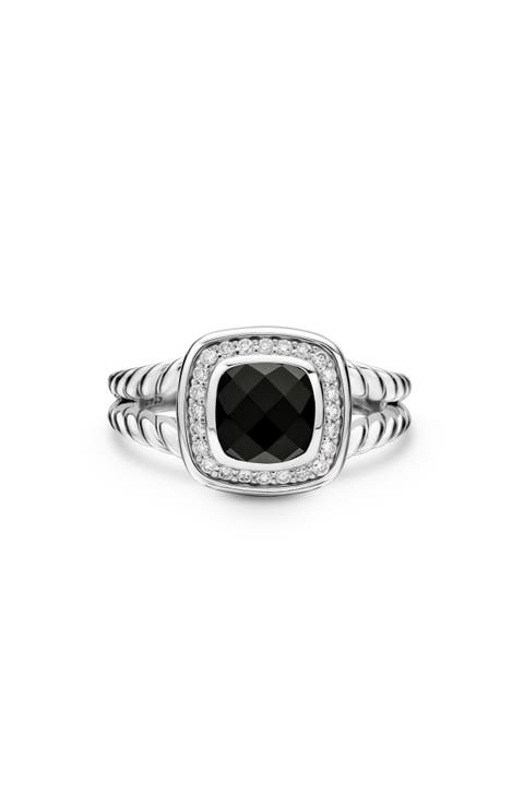Petite Albion® Diamond Halo Cushion Ring