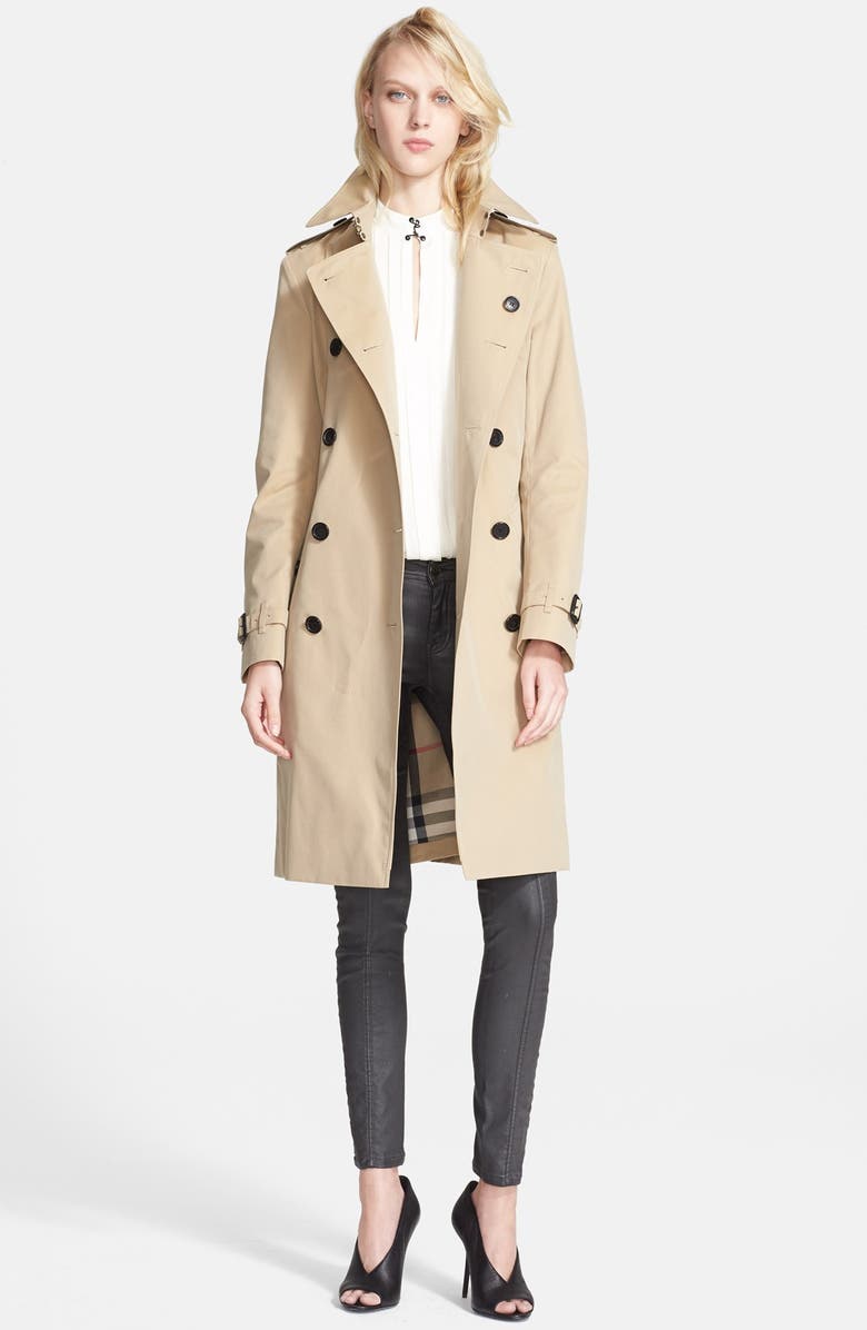 Burberry London 'Kensington' Double Breasted Trench Coat, Alternate, color, 