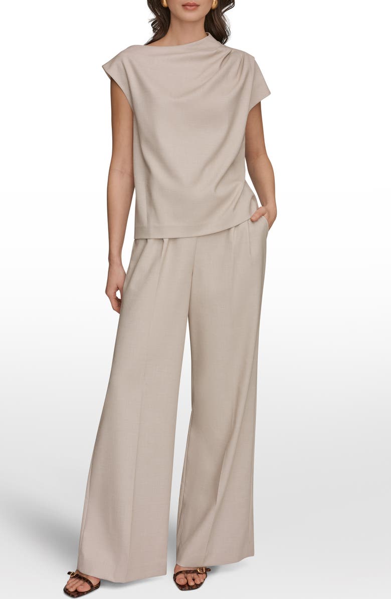 Donna Karan New York Drape Pleated Top, Alternate, color, Tuscan Grey