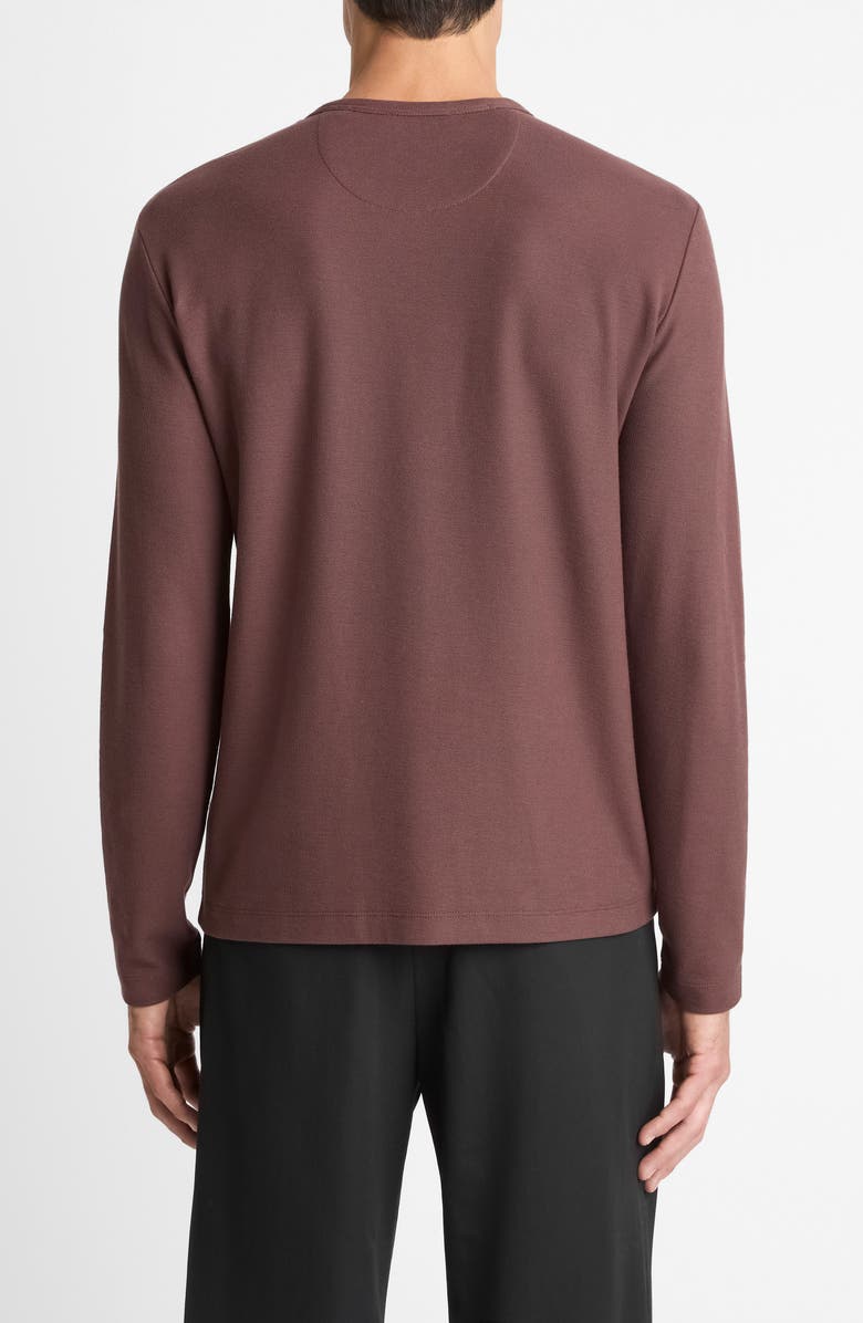 Vince Pima Cotton Piqué Long Sleeve T-Shirt, Alternate, color, Washed Port