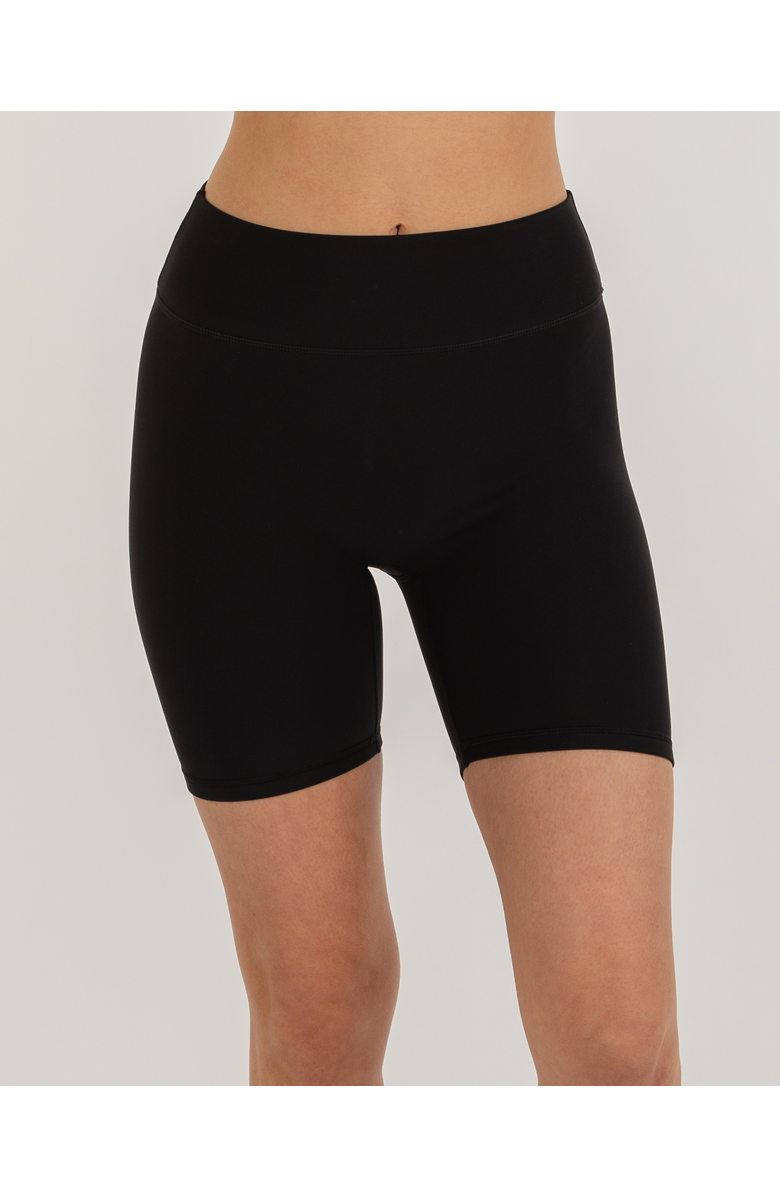 Rebody Active Hybrid Fleece Biker Shorts High Waist 6", Alternate, color, Warm Black