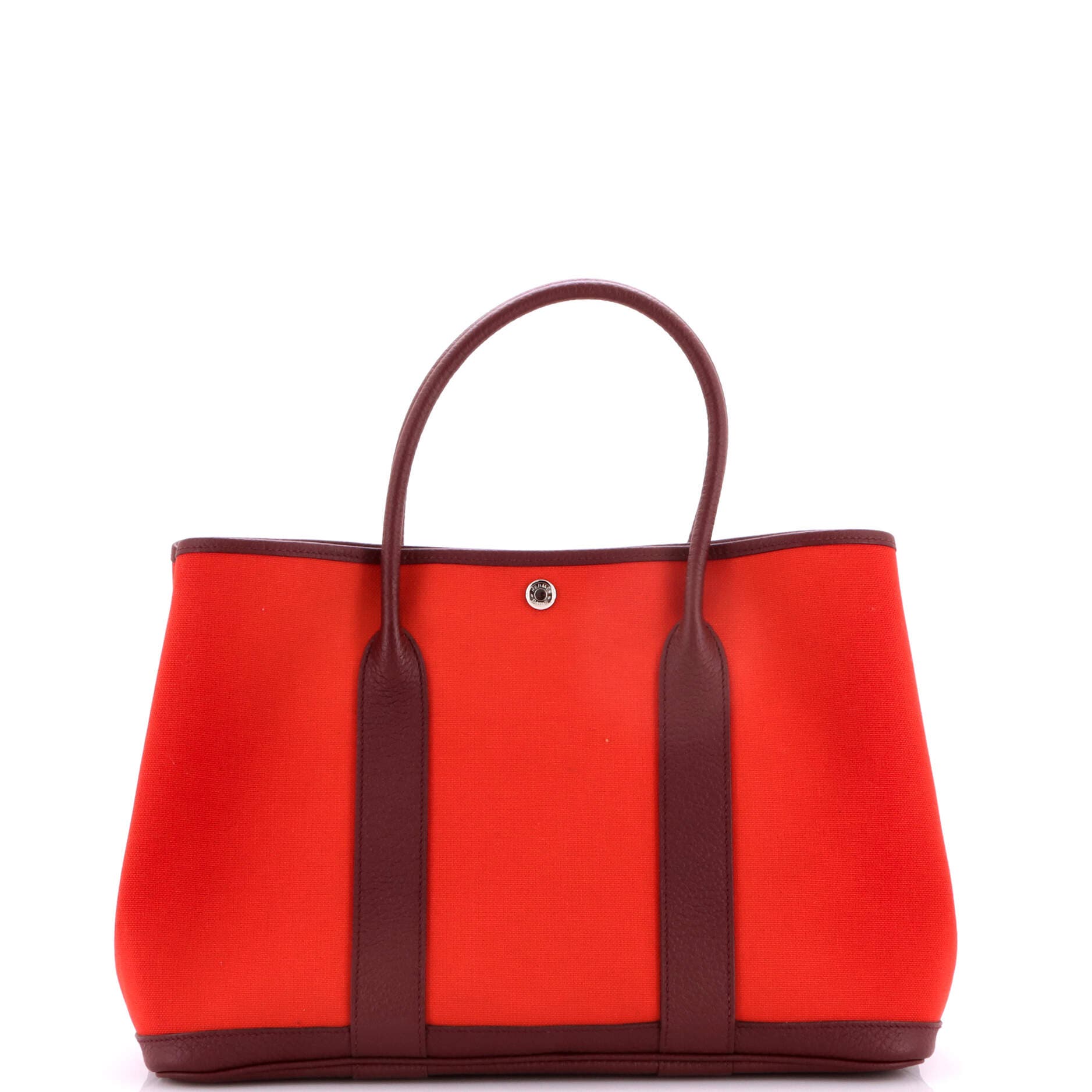Pre-Owned Hermes Garden Party Tote Toile and Leather 36, Alternate, color, Bordeaux