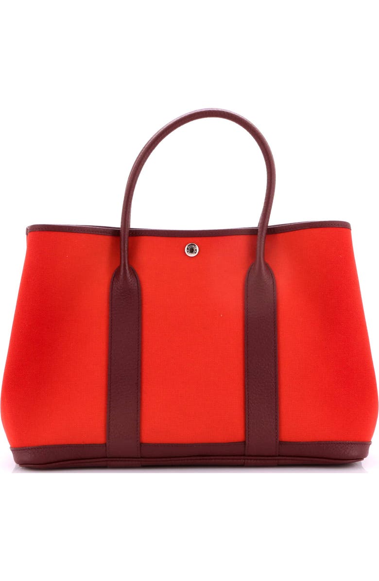 Pre-Owned Hermes Garden Party Tote Toile and Leather 36, Alternate, color, Bordeaux