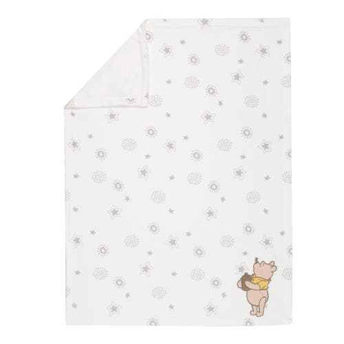 Lambs & Ivy Disney Baby Winnie The Pooh Fleece Appliqued Baby Blanket In White